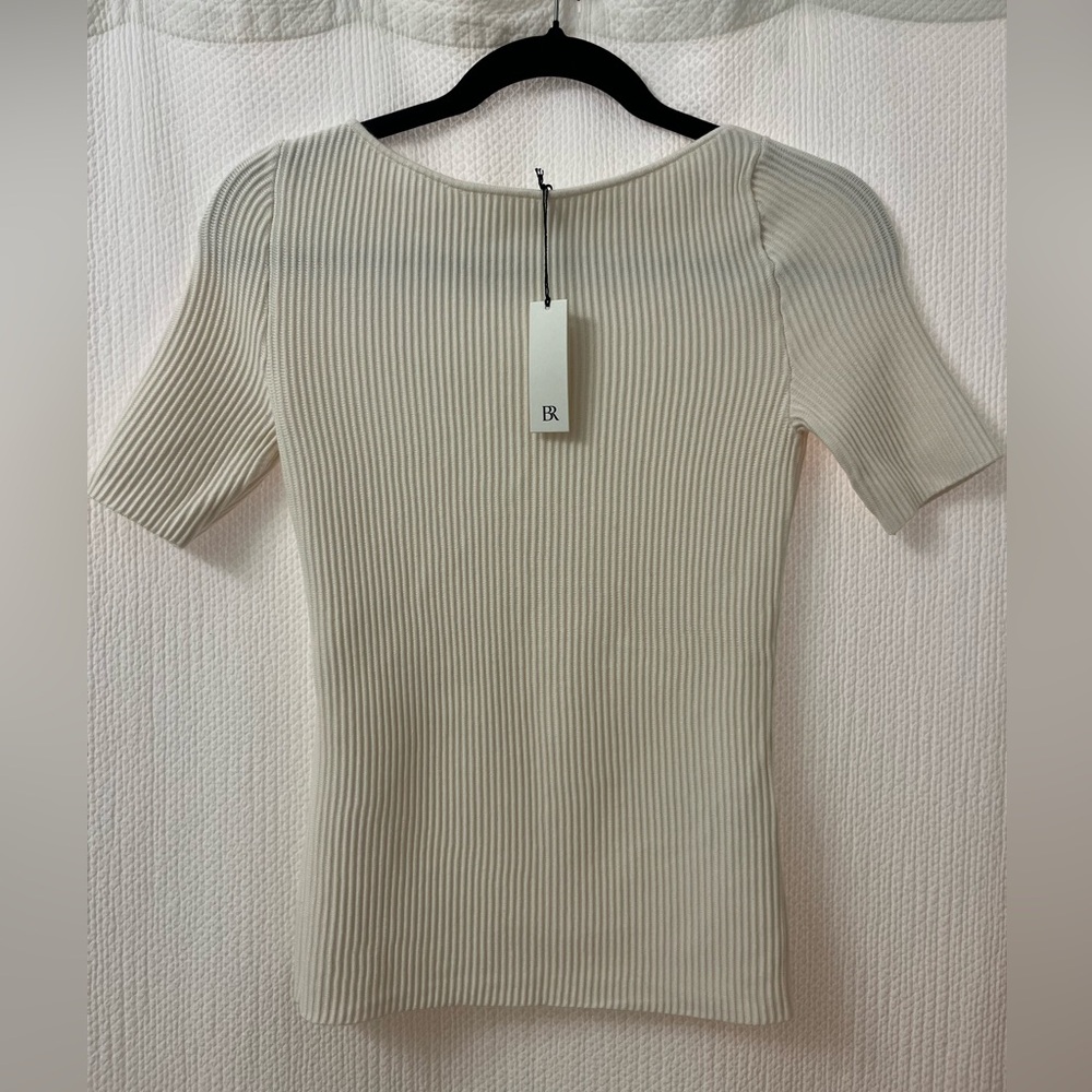 Banana Republic White Cream Short Sleeve Dressy Top